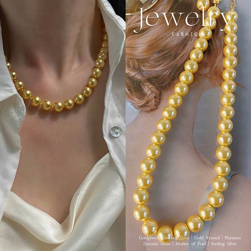 24K-Luxury Gold Pearl 10MM Necklace