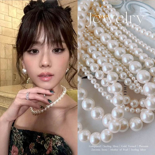 24K-Luxury White Pearl 12MM Necklace
