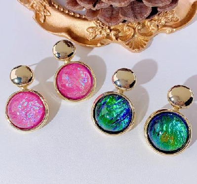 GT01384 Luxury Earring ,pink/green